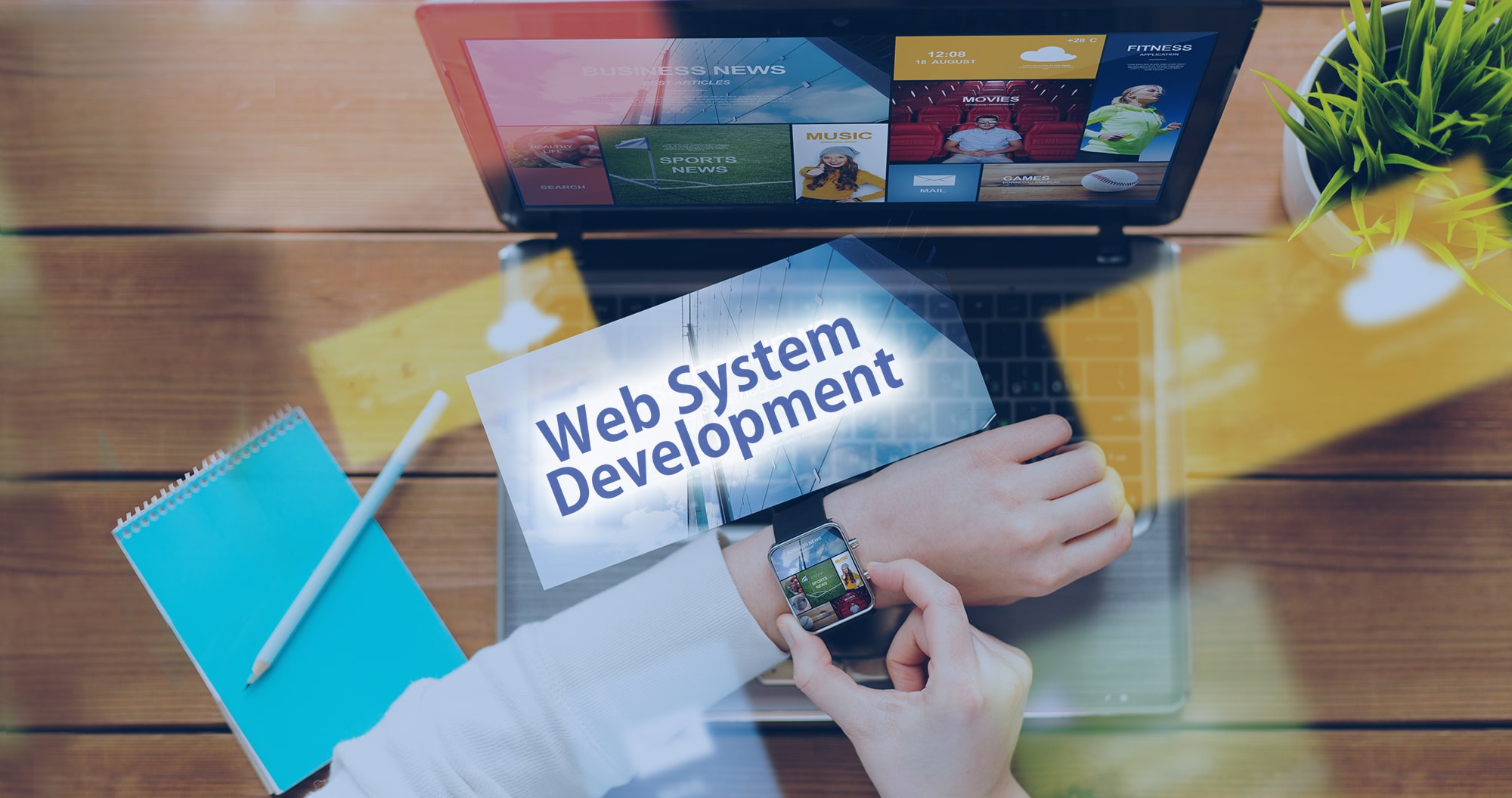 システム設計・開発、フロントデザイン、画像・バナー制作、WEB広告運用もWEBシステム開発事業部ならできます。
